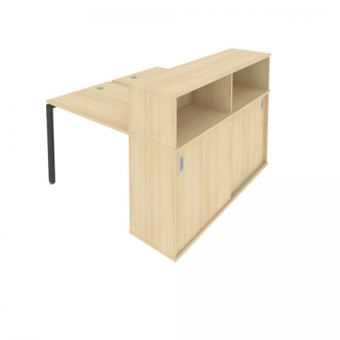 Рабочая станция с опорным шкафом-купе Рива Metal System БП.РС-СШК-2.1 Акация/Антрацит