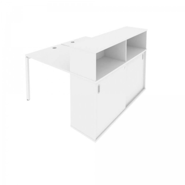 Рабочая станция с опорным шкафом-купе Рива Metal System БП.РС-СШК-2.1 Белый