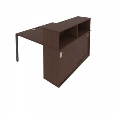 Рабочая станция с опорным шкафом-купе Рива Metal System БП.РС-СШК-2.1 Венге/Антрацит