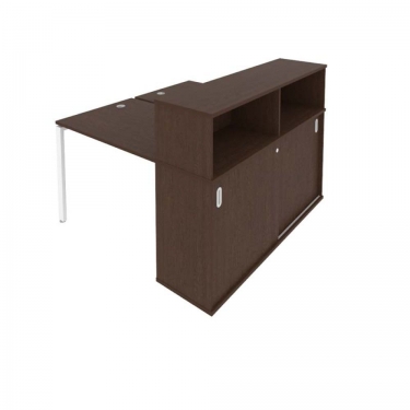 Рабочая станция с опорным шкафом-купе Рива Metal System БП.РС-СШК-2.1 Венге/Белый