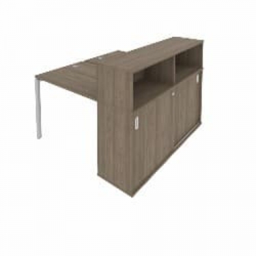 Рабочая станция с опорным шкафом-купе Рива Metal System БП.РС-СШК-2.1 Вяз/Серый