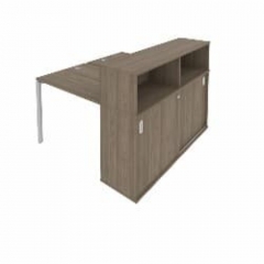 Рабочая станция с опорным шкафом-купе Рива Metal System БП.РС-СШК-2.1 Вяз/Серый