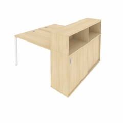 Рабочая станция с опорным шкафом-купе Рива Metal System Б.РС-СШК-2.2 Акация/Белый