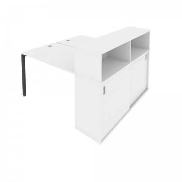 Рабочая станция с опорным шкафом-купе Рива Metal System Б.РС-СШК-2.2 Белый/Антрацит