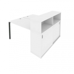 Рабочая станция с опорным шкафом-купе Рива Metal System Б.РС-СШК-2.2 Белый/Антрацит