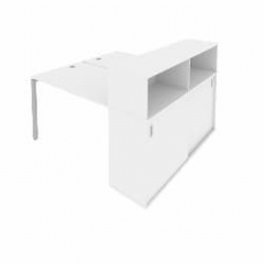 Рабочая станция с опорным шкафом-купе Рива Metal System Б.РС-СШК-2.2 Белый/Серый