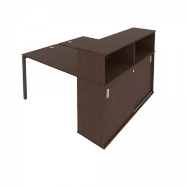 Рабочая станция с опорным шкафом-купе Рива Metal System Б.РС-СШК-2.2 Венге/Антрацит