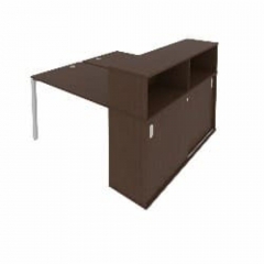 Рабочая станция с опорным шкафом-купе Рива Metal System Б.РС-СШК-2.2 Венге/Серый