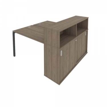 Рабочая станция с опорным шкафом-купе Рива Metal System Б.РС-СШК-2.2 Вяз/Антрацит