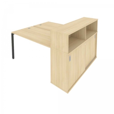 Рабочая станция с опорным шкафом-купе Рива Metal System Б.РС-СШК-2.3 Акация/Антрацит