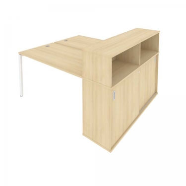 Рабочая станция с опорным шкафом-купе Рива Metal System Б.РС-СШК-2.3 Акация/Белый