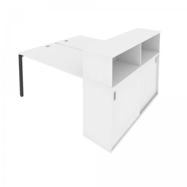 Рабочая станция с опорным шкафом-купе Рива Metal System Б.РС-СШК-2.3 Белый/Антрацит