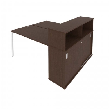 Рабочая станция с опорным шкафом-купе Рива Metal System Б.РС-СШК-2.3 Вяз/Белый