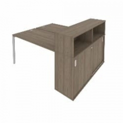 Рабочая станция с опорным шкафом-купе Рива Metal System Б.РС-СШК-2.3 Вяз/Серый