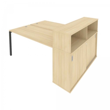 Рабочая станция с опорным шкафом-купе Рива Metal System Б.РС-СШК-2.4 Акация/Антрацит