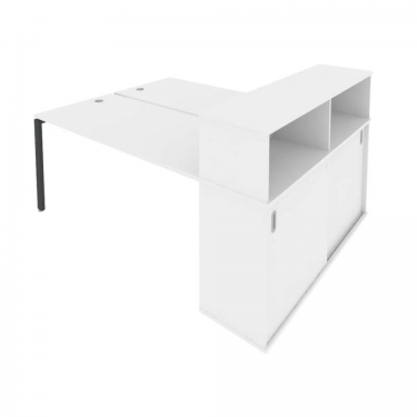 Рабочая станция с опорным шкафом-купе Рива Metal System Б.РС-СШК-2.4 Белый/Антрацит