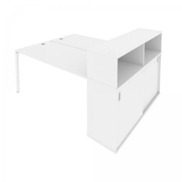 Рабочая станция с опорным шкафом-купе Рива Metal System Б.РС-СШК-2.4 Белый