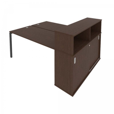 Рабочая станция с опорным шкафом-купе Рива Metal System Б.РС-СШК-2.4 Венге/Антрацит