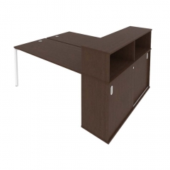 Рабочая станция с опорным шкафом-купе Рива Metal System Б.РС-СШК-2.4 Венге/Белый