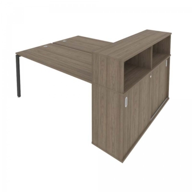Рабочая станция с опорным шкафом-купе Рива Metal System Б.РС-СШК-2.4 Вяз/Антрацит