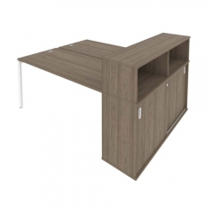 Рабочая станция с опорным шкафом-купе Рива Metal System Б.РС-СШК-2.4 Вяз/Белый