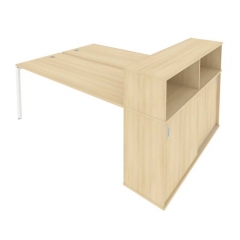 Рабочая станция с опорным шкафом-купе Рива Metal System Б.РС-СШК-2.5 Акация/Белый