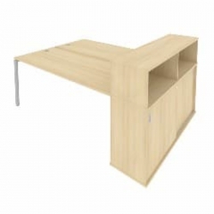 Рабочая станция с опорным шкафом-купе Рива Metal System Б.РС-СШК-2.5 Акация/Серый