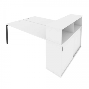 Рабочая станция с опорным шкафом-купе Рива Metal System Б.РС-СШК-2.5 Белый/Антрацит