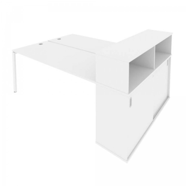 Рабочая станция с опорным шкафом-купе Рива Metal System Б.РС-СШК-2.5 Белый