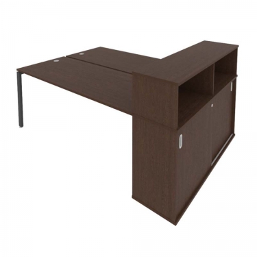 Рабочая станция с опорным шкафом-купе Рива Metal System Б.РС-СШК-2.5 Венге/Антрацит