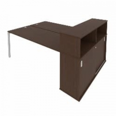 Рабочая станция с опорным шкафом-купе Рива Metal System Б.РС-СШК-2.5 Венге/Серый