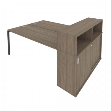 Рабочая станция с опорным шкафом-купе Рива Metal System Б.РС-СШК-2.5 Вяз/Антрацит