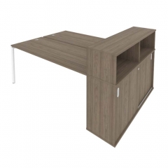 Рабочая станция с опорным шкафом-купе Рива Metal System Б.РС-СШК-2.5 Вяз/Белый