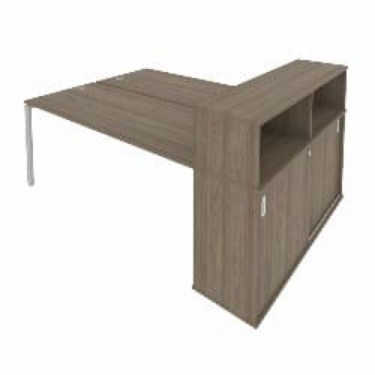 Рабочая станция с опорным шкафом-купе Рива Metal System Б.РС-СШК-2.5 Вяз/Серый