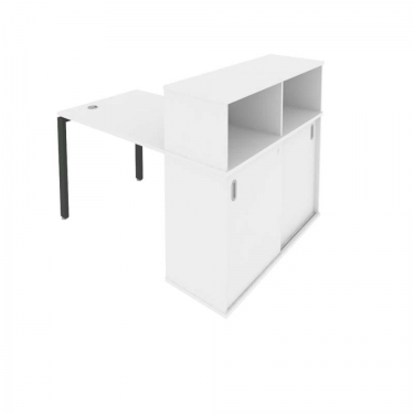 Рабочая станция с опорным шкафом-купе Рива Metal System Б.РС-СШК-3.1 Белый/Антрацит