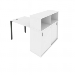 Рабочая станция с опорным шкафом-купе Рива Metal System Б.РС-СШК-3.1 Белый/Антрацит