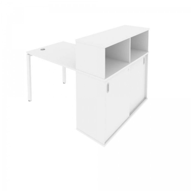 Рабочая станция с опорным шкафом-купе Рива Metal System Б.РС-СШК-3.1 Белый