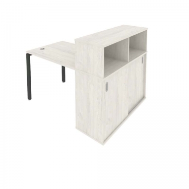 Рабочая станция с опорным шкафом-купе Рива Metal System Б.РС-СШК-3.1 Наварра/Антрацит