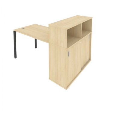 Рабочая станция с опорным шкафом-купе Рива Metal System Б.РС-СШК-3.2 Акация/Антрацит