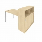 Рабочая станция с опорным шкафом-купе Рива Metal System Б.РС-СШК-3.2 Акация/Серый