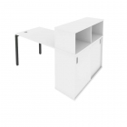 Рабочая станция с опорным шкафом-купе Рива Metal System Б.РС-СШК-3.2 Белый/Антрацит