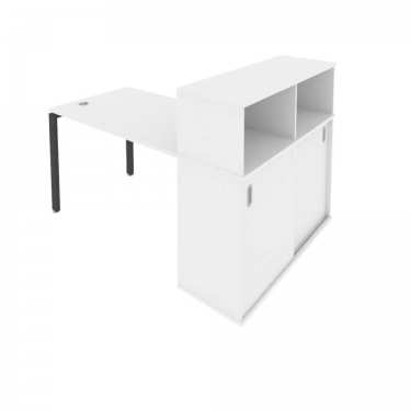 Рабочая станция с опорным шкафом-купе Рива Metal System Б.РС-СШК-3.2 Белый/Антрацит