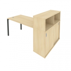 Рабочая станция с опорным шкафом-купе Рива Metal System Б.РС-СШК-3.3 Акация/Антрацит