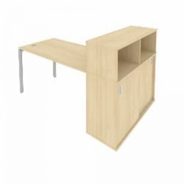 Рабочая станция с опорным шкафом-купе Рива Metal System Б.РС-СШК-3.3 Акация/Серый