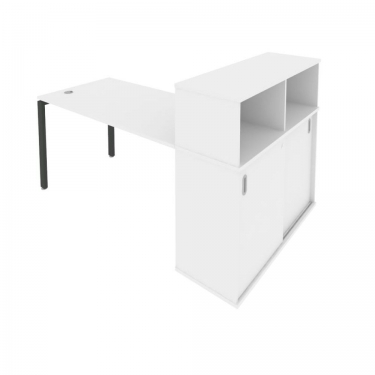 Рабочая станция с опорным шкафом-купе Рива Metal System Б.РС-СШК-3.3 Белый/Антрацит