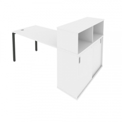 Рабочая станция с опорным шкафом-купе Рива Metal System Б.РС-СШК-3.3 Белый/Антрацит