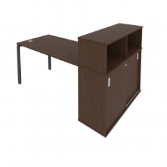 Рабочая станция с опорным шкафом-купе Рива Metal System Б.РС-СШК-3.3 Венге/Антрацит