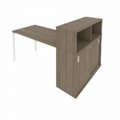 Рабочая станция с опорным шкафом-купе Рива Metal System Б.РС-СШК-3.3 Вяз/Белый