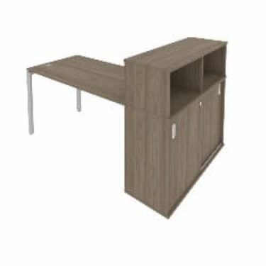 Рабочая станция с опорным шкафом-купе Рива Metal System Б.РС-СШК-3.3 Вяз/Серый