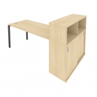 Рабочая станция с опорным шкафом-купе Рива Metal System Б.РС-СШК-3.4 Акация/Антрацит